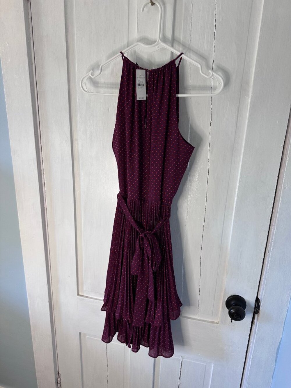 Ann Taylor Size 2 Pleated Polka Dot Sun Dress - Picture 2 of 9